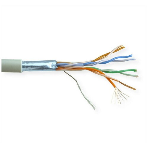 Сетевой кабель 5bites FTP Stranded cat.5E 24AWG CCA PVC 100m FT5725-100A 5bites кабель ft5725 100a ftp stranded 5e 24awg cca pvc 100m