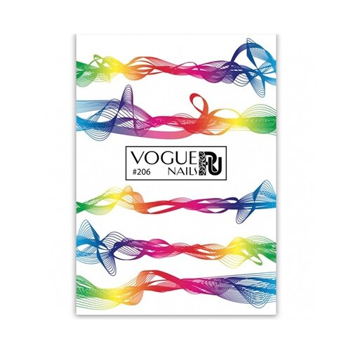 Слайдеры для ногтей Vogue Nails водные наклейки украшения для маникюра, линии, абстракция