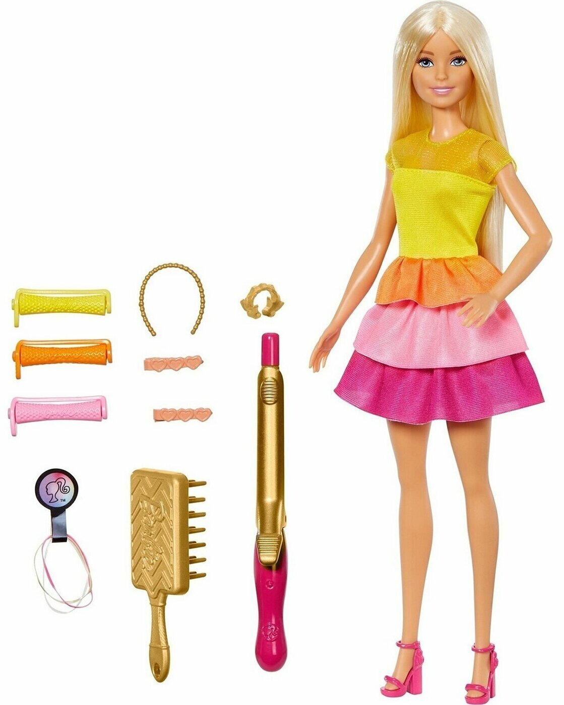 Кукла Barbie в модном наряде с аксессуарами для волос