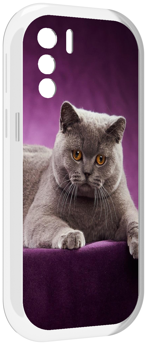 Чехол MyPads кошка британская короткая для UleFone Note 13P задняя-панель-накладка-бампер