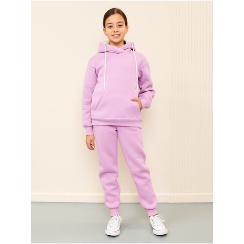 фото Костюм спортивный детский теплый с начесом для девочки fashion