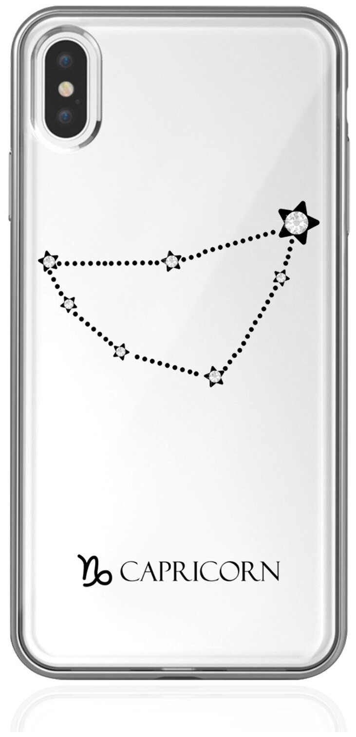 Прозрачный силиконовый чехол с кристаллами Lux для iPhone XS Max Знак зодиака Козерог Capricorn для Айфон 10С Макс
