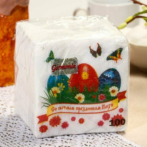 Салфетки бумажные Гармония цвета Светлый праздник 2424 см 100 шт 474₽