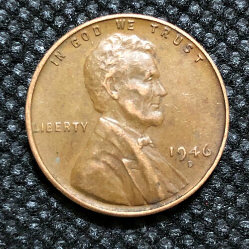 Монета США 1 цент 1946 год #5-о