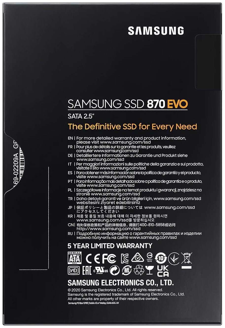 Накопитель SSD 2.5'' Samsung 870 EVO 4TB SATA 6Gb/s V-NAND 3bit MLC 560/530MB/s IOPS 98K/88K MTBF 1.5M - фото №14