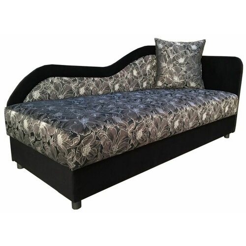 Тахта кушетка Лаура чёрный жаккард Правый 80 см