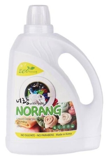 Жидкий стиральный порошок с пищевой содой Laundry Detergent, NORANG 3000 мл