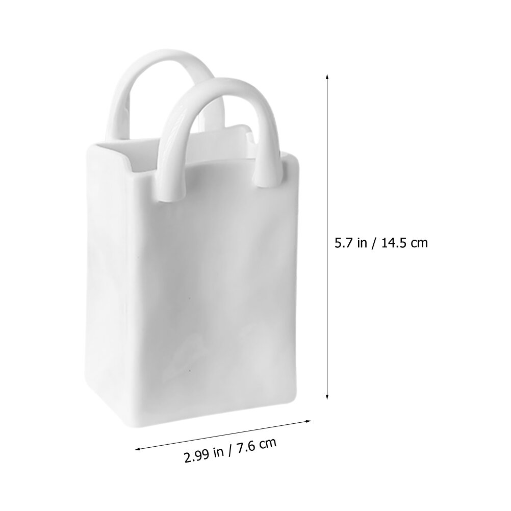 Ваза В Formе Сумки Из Керамики ДержателЬ Для Ручек Белый 14 50X7 60X5 40Cm
