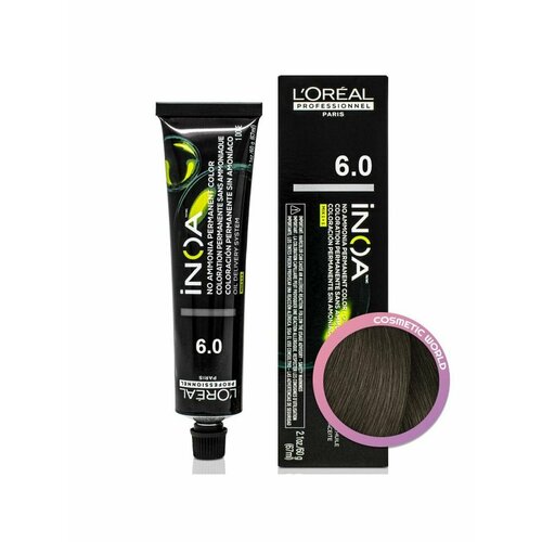 Loreal INOA 6.0 - Краска Иноа 60 мл l oreal professionnel inoa ods2 краска для волос без аммиака 8 22