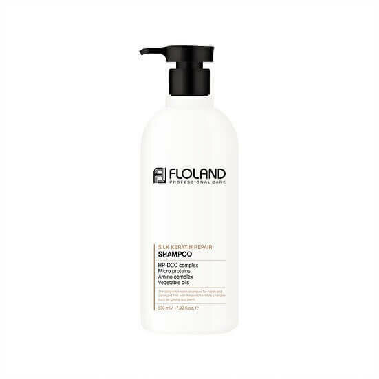 Восстанавливающий шампунь с кератином Premium Silk Keratin Shampoo 530 мл Floland