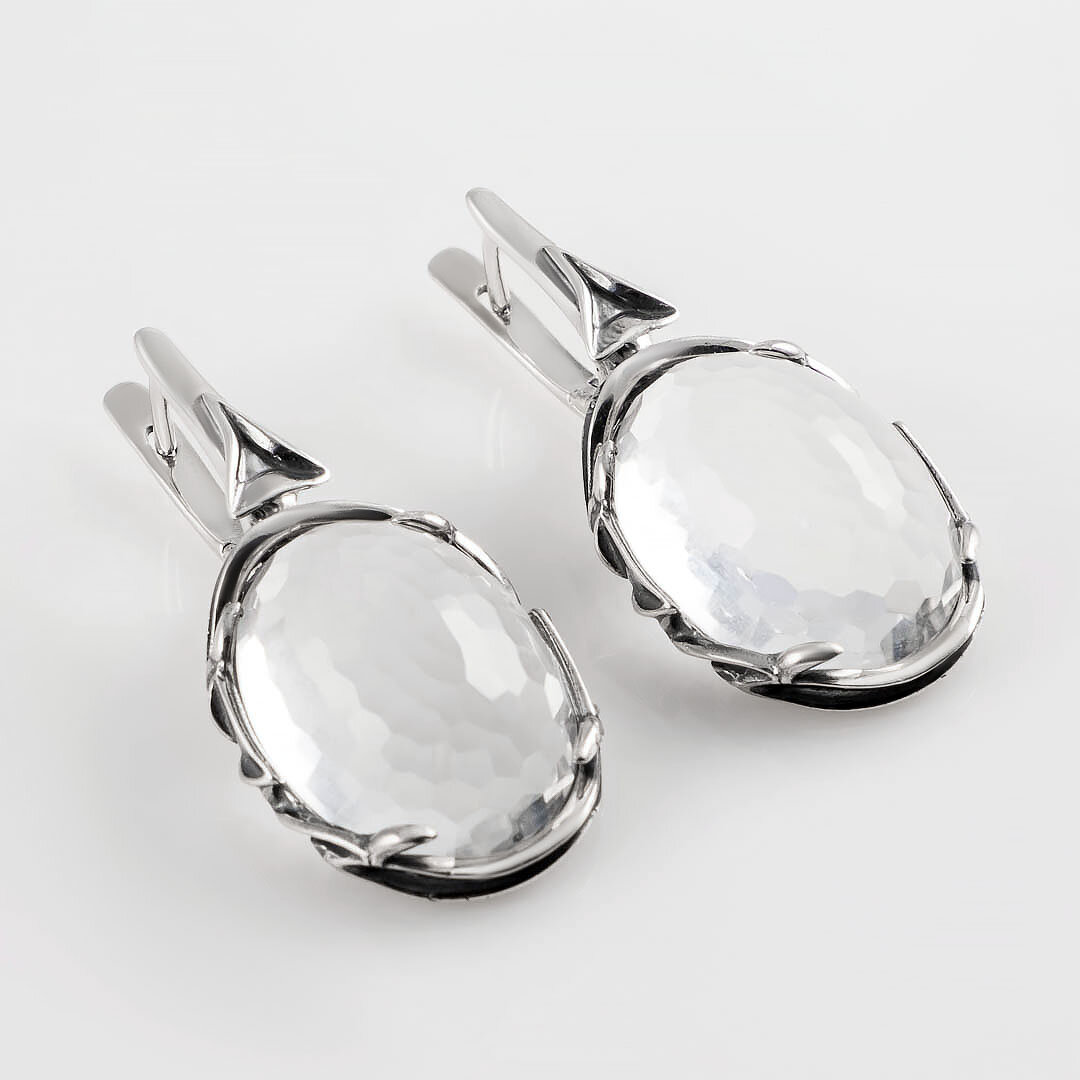 Серьги Milana Silver, серебро, 925 проба, горный хрусталь