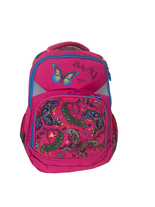 Школьный рюкзак для девочки, фуксия. Три отделения, светоотражающие элементы