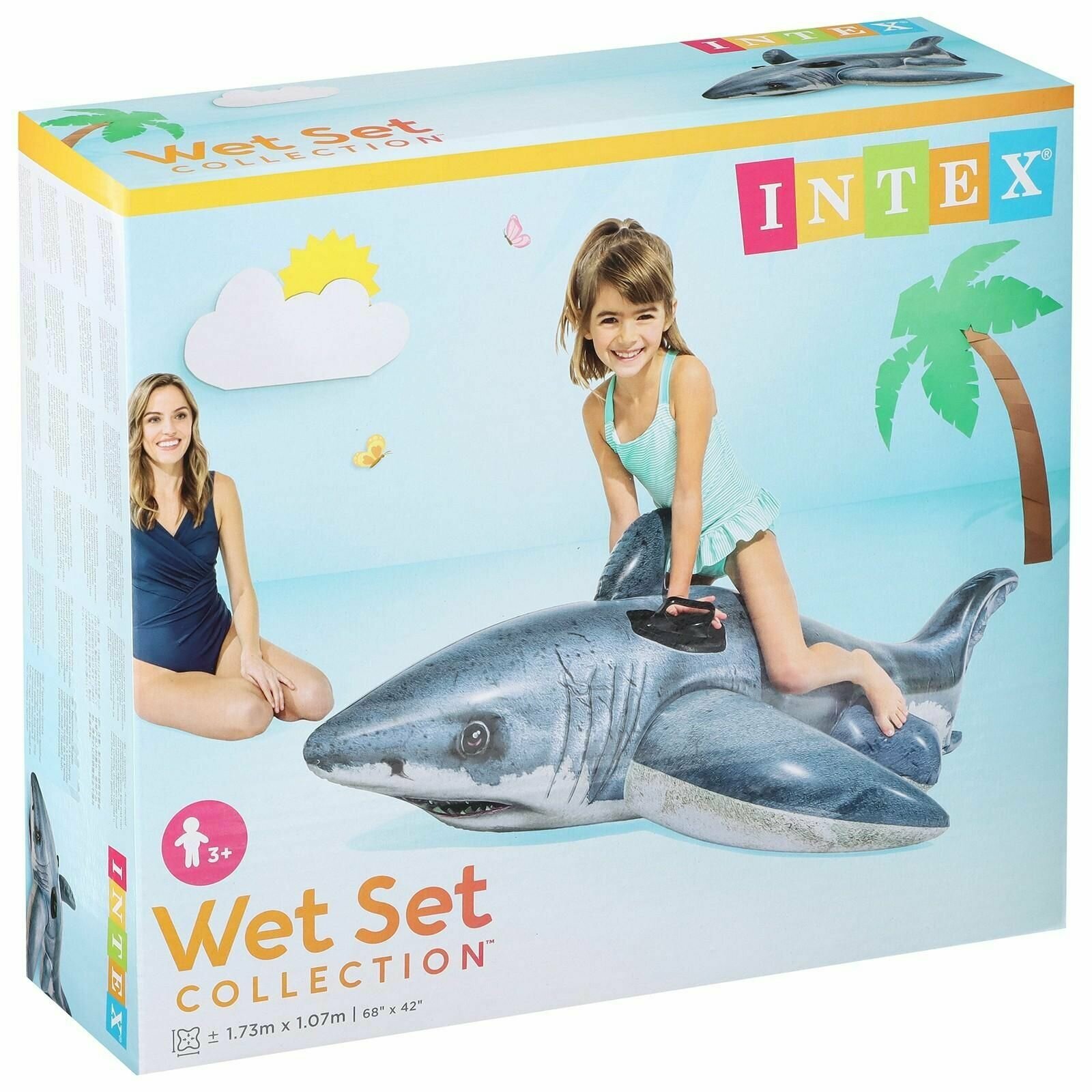 Игрушка для катания по воде Intex Белая акула, 173х107 см - фото №16