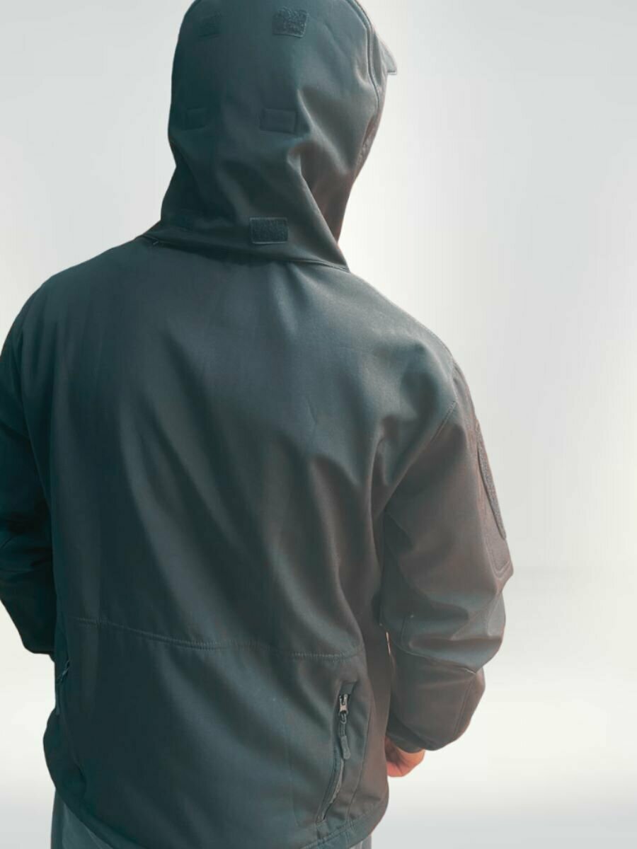 Куртка тактическая Софтшелл Softshell с капюшоном, 46 размер