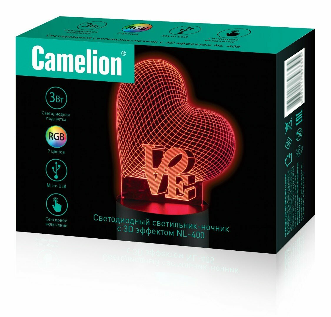 Настольный светодиодный LED светильник-ночник 14558 Camelion NL-400 3Вт