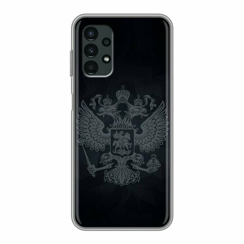 матовый чехол space stickers для samsung galaxy a13 4g самсунг а13 4г с 3d эффектом черный Дизайнерский силиконовый чехол для Самсунг А13 4Г / Samsung Galaxy A13 4G Герб России