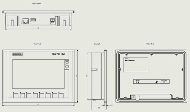 SIMATIC HMI, Панель оператора KTP700 BASIC, из серии BASIC, кнопки и сенсорное управление, TFT-дисплей/ Siemens 6AV2123-2GB03-0AX0 — фото 3