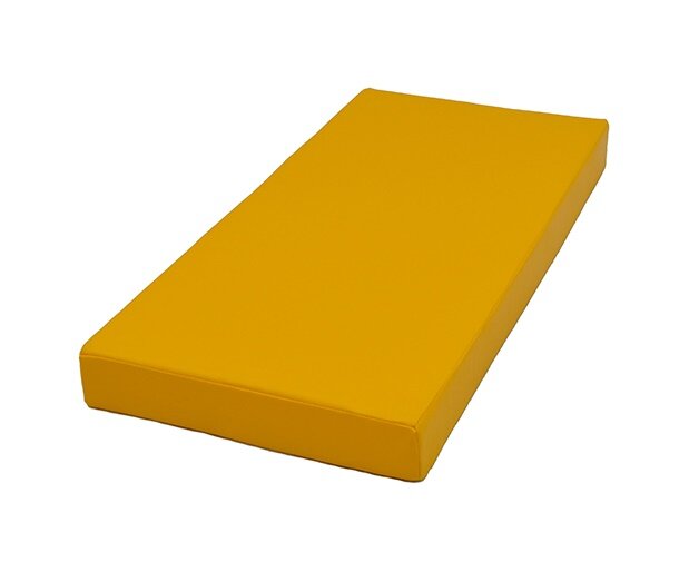 Мат для шведской стенки детский, спортивный, гимнастический № 1, 100х50х10 см, "KMSsport" жёлтый