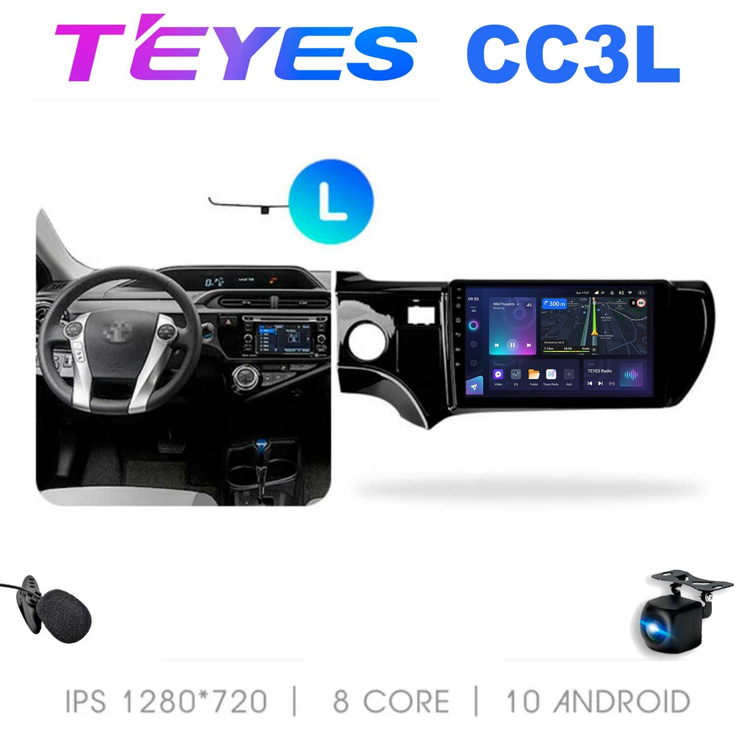 Магнитола Teyes СС3L Toyota Aqua левый руль (4/32/IPS)