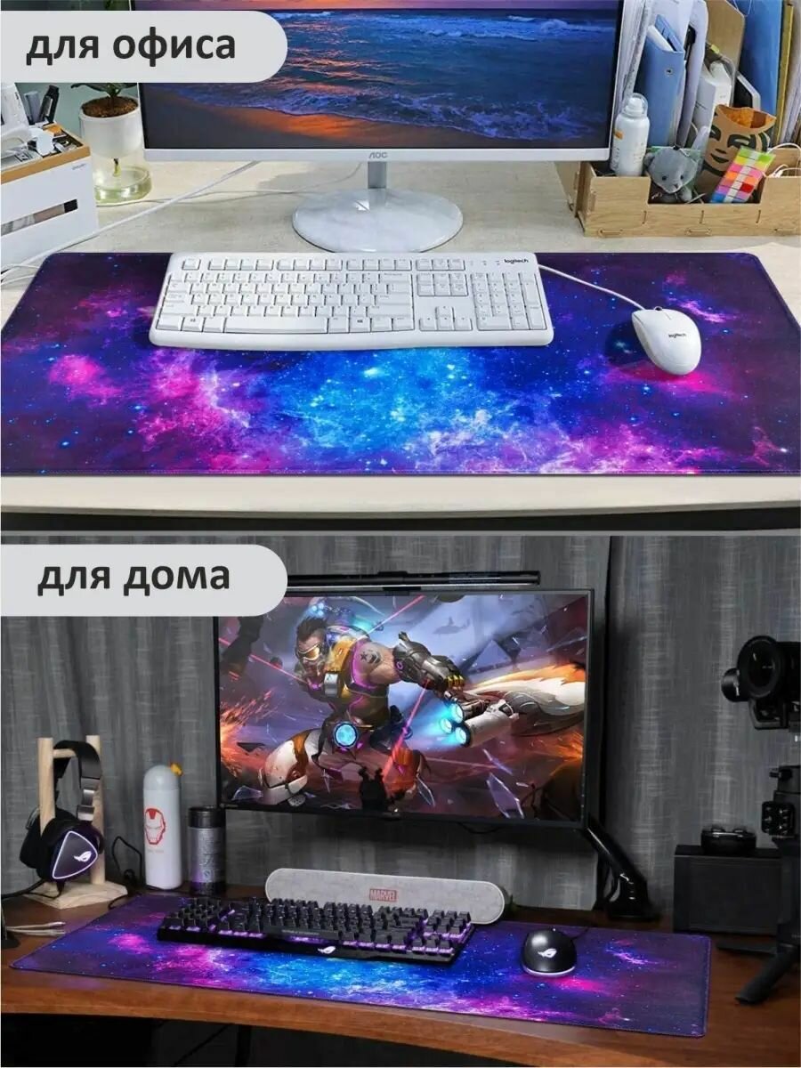 Игровой коврик для мыши и клавиатуры, компьютерный, из микроволокна 80х30см — фото 6