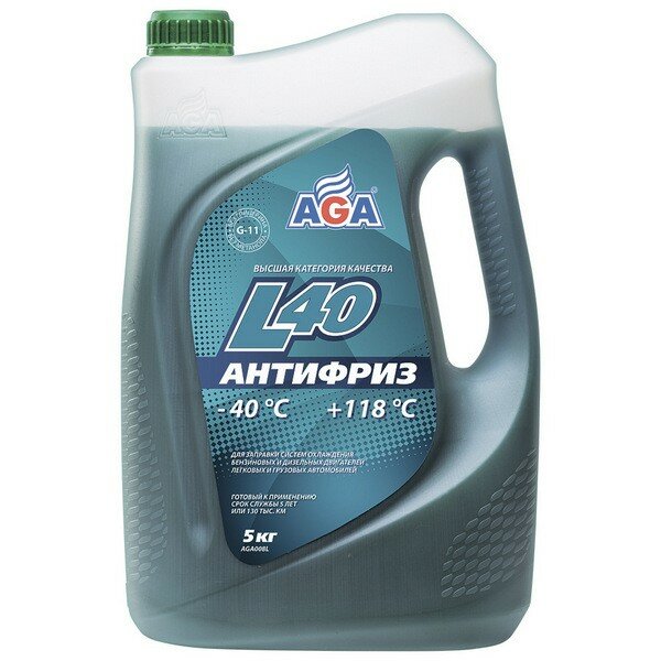 AGA AGA008L Антифриз AGA-L40 (5л) G11 (готовый сине-зеленый)