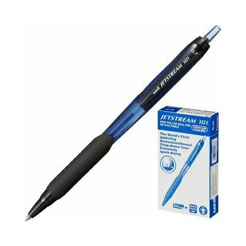 Ручка шариковая масляная автоматическая Uni Jetstream SXN-101-07 синяя (толщина линии 0.35 мм), 478285
