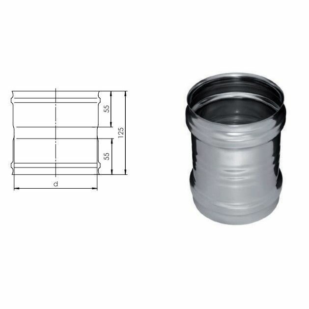 Адаптер для дымохода (430; 0,5 мм) 125 М-М - фотография № 4