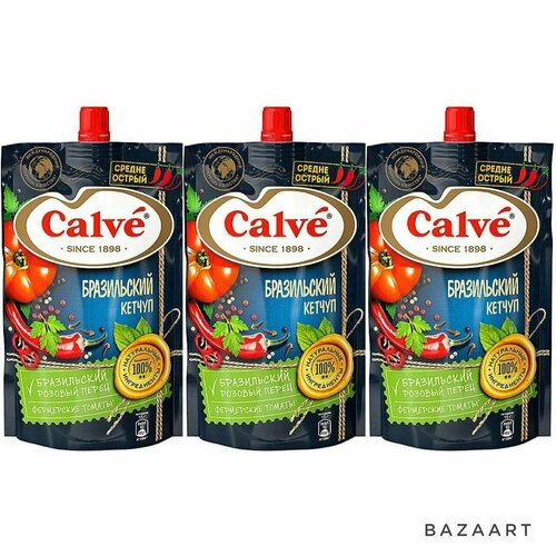 Calve, кетчуп Бразильский,3 шт по 350 г