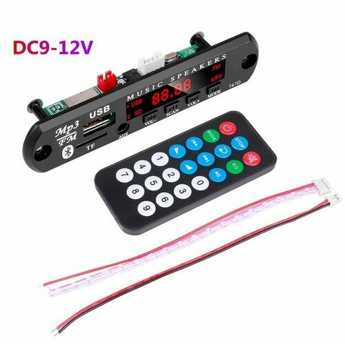 KEBIDU 9-12V MP3 WMA декодер плата аудио модуль USB TF радио Bluetooth50 с пультом дистанционного управления 40300₽