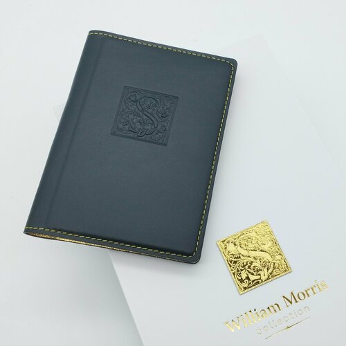 Обложка для автодокументов William Morris, черный, золотой