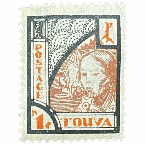 Почтовая марка Танну - Тува 1 копейка 1927 г. (Тувинка)