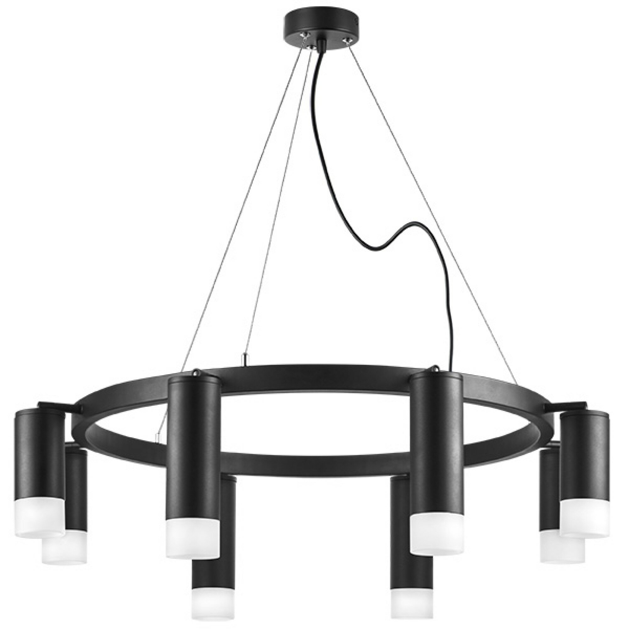 Лампы светодиодные Lightstar LR0188743741 Люстра RULLO 8х50W GU10 черный (571018+214437-4+214487-4+202431-8)