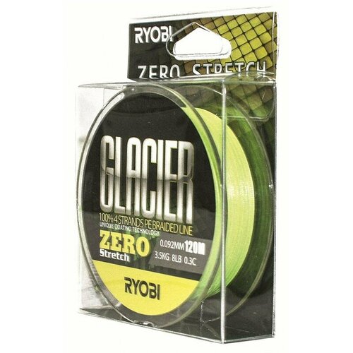 шнур ryobi pe top 4 120m d 0 286 14kg dark green rb4dg286 Шнур RYOBI PE GLACIER 4* 120m d-0.128 #4.5kg Yellow RB4Y128