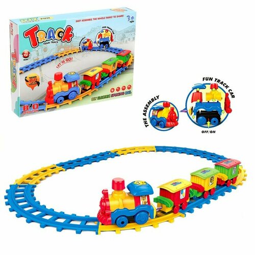 Железная дорога Весёлый паровозик звуковые эффекты работает от батареек 2253₽