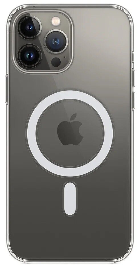 AV-Retail / Чехол силиконовый прозрачный с MagSafe для iPhone 12 Pro Max / Чехол усиленный противоударный