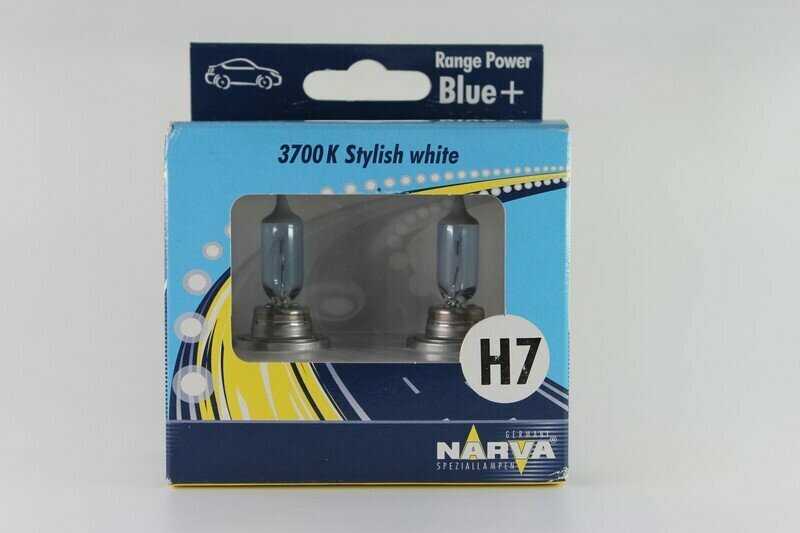 Автомобильные лампы NARVA H7 12V-55W PX26d 3700К RANGE POWER BLUE+ (комплект 2 шт.)