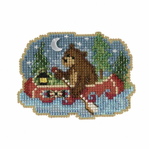 Bear Canoe (Медвежье каноэ) #MH182215 Mill Hill Набор для вышивания 13.3 x 10.1 см Счетный крест
