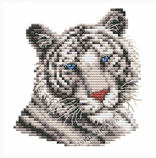 Набор для вышивания «Искусница» 670 Белый тигр 9х10см