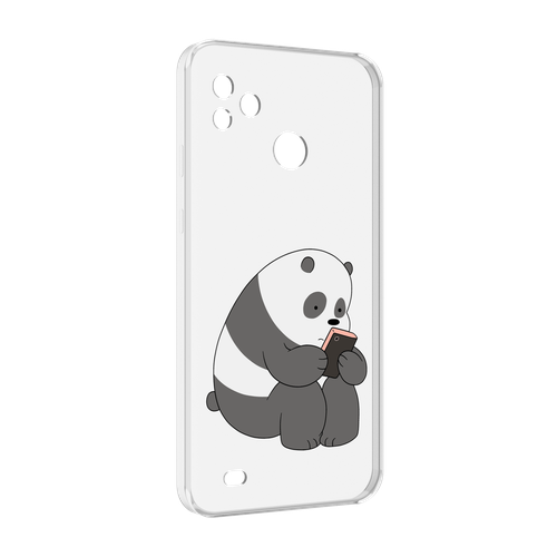 Чехол MyPads панда-в-телефоне для Tecno Pop 5 Go задняя-панель-накладка-бампер чехол mypads яркая панда детский для tecno pop 5 go задняя панель накладка бампер