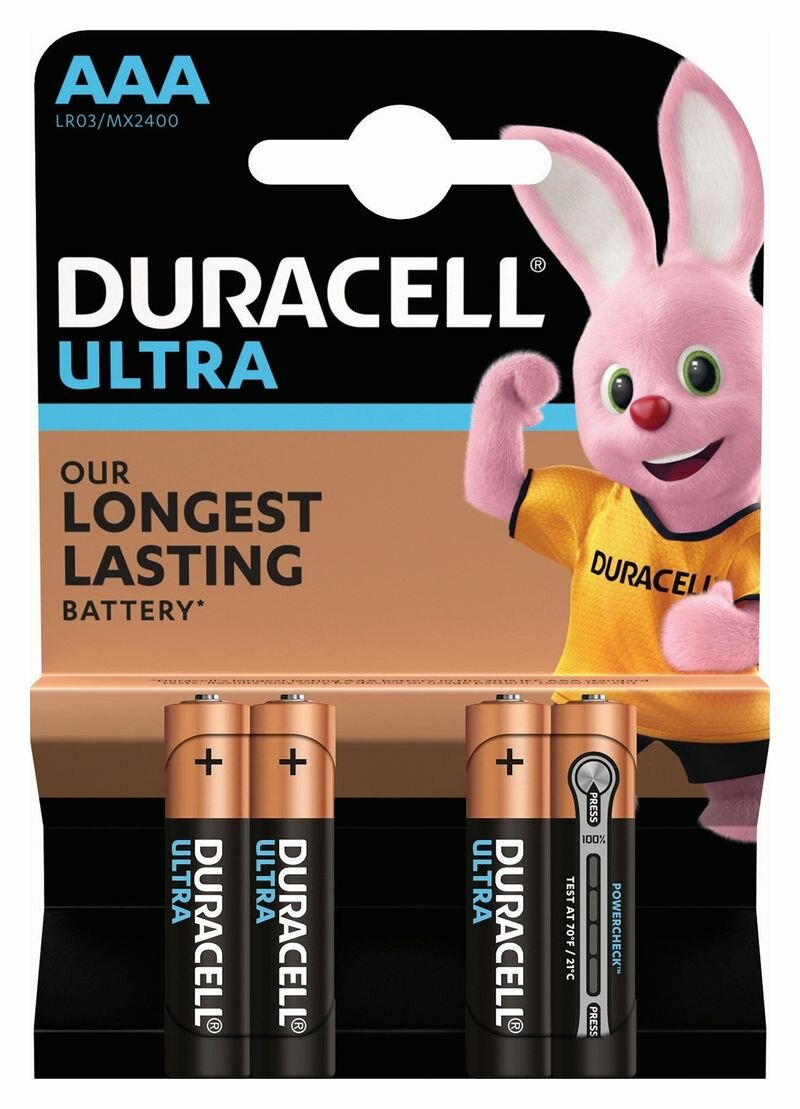 Батарейка щелочная DURACELL LR03 (AAA) Optimum 1.5В бл/4