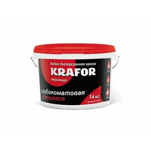 Водно-дисперсионные краски Krafor Краска водно-дисперсная интерьерная Krafor глубокоматовая 6.5кг моющаяся 26954