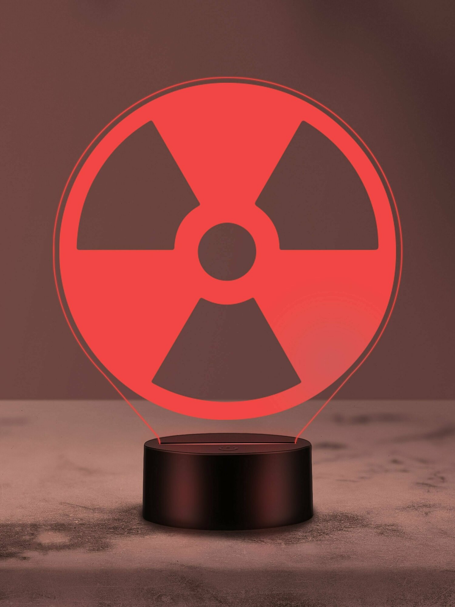 Ночник Радиация, ночная лампа, 3Д светильник, символ опасности - фотография № 3