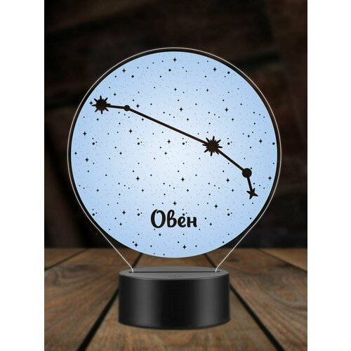 Ночник Созвездие Овен, ночная лампа, 3Д светильник, знак зодиака