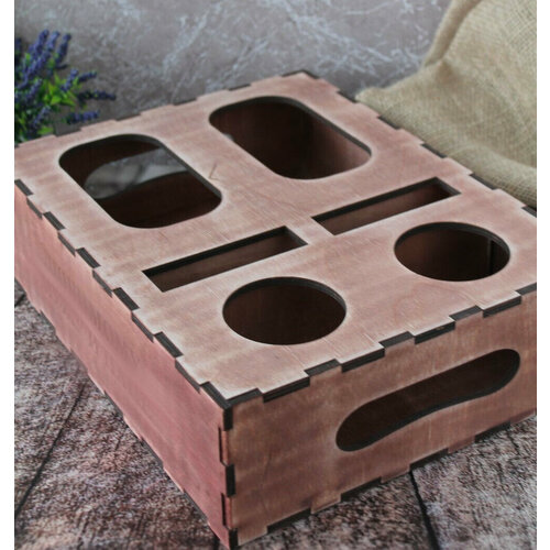 Пивница из дерева под бутылки / Деревянный столик - поднос для пива и снеков / Пивной стол под бутылки и банки