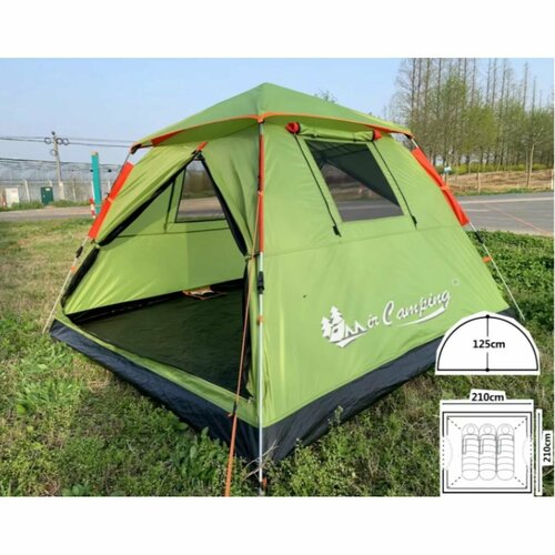 палатка туристическая alpika mini 3 3 х местная 205х195х120 см polyestr pu 2000 Автоматическая палатка шатер Terbo 3 в 1, для семейного отдыха на природе, терхместная.