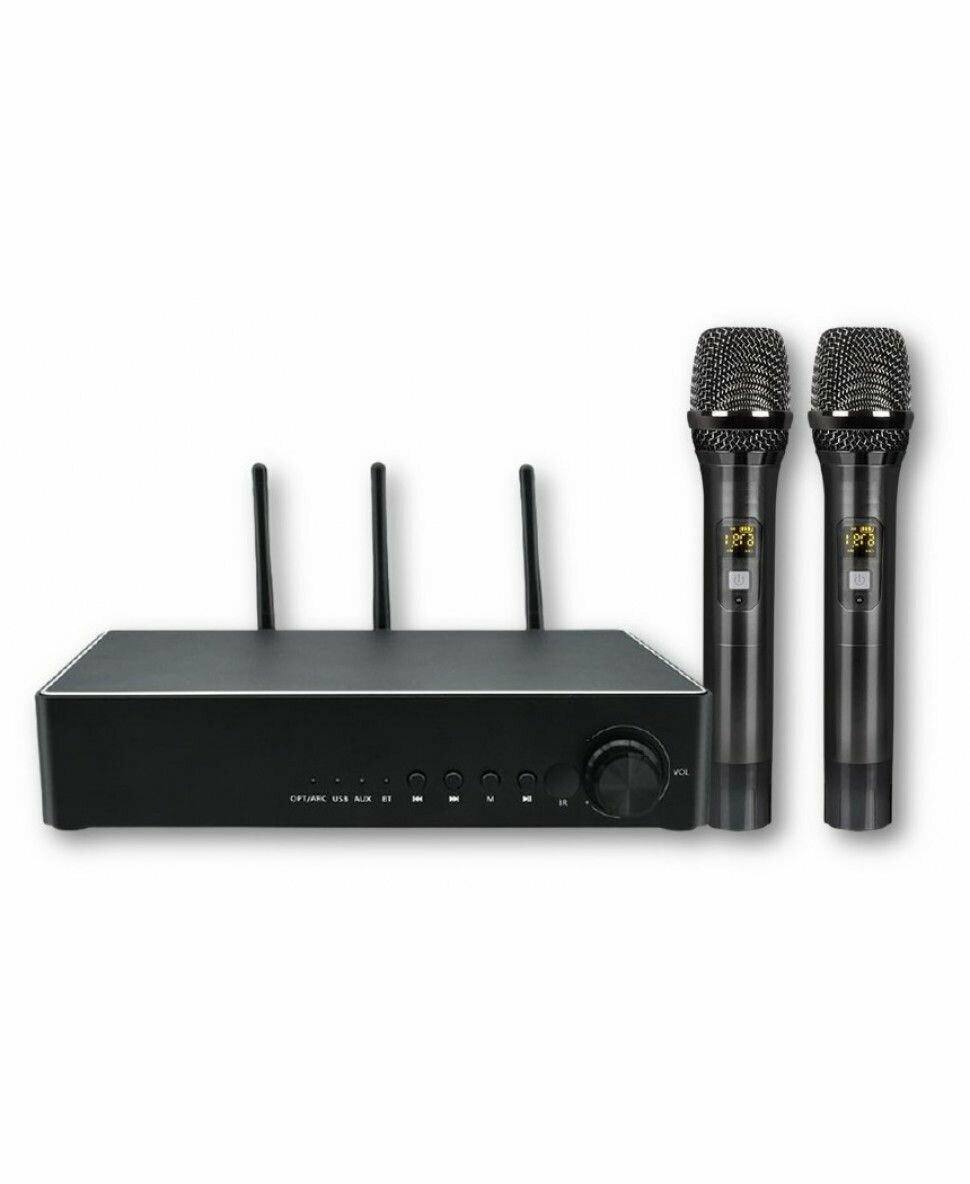 Вокальная радиосистема Madsound WA-90, два радиомикрофона, LINE Out, HDMI-ARC, оптический вход, Bluetooth