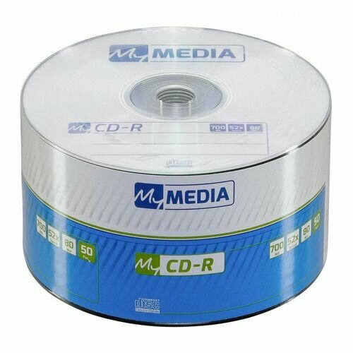 Оптический диск CD-R MYMEDIA 700МБ 52x, 50шт, pack wrap [69201]