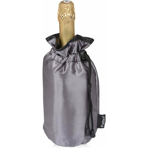 Охладитель для бутылки шампанского Pulltex Cold bubbles из ПВХ в виде мешочка, серебристый