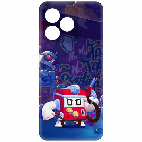 Чехол-накладка Krutoff Soft Case Brawl Stars - V8-БИТ для Realme C51 черный чехол накладка krutoff soft case brawl stars v8 бит для realme 9 5g черный