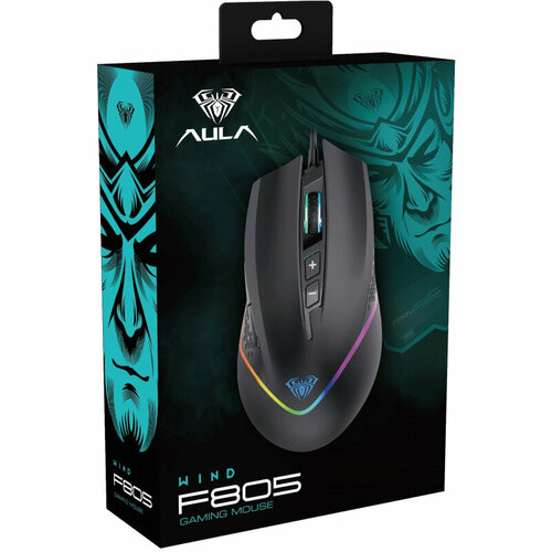 Мышь компьютерная проводная AULA F805 USB dpi800-6400 7кн подсветка 196900₽